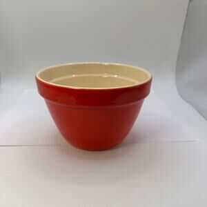 Crate & Barrel Small 5.5" x 3.5" Red Addison Stoneware Nesting Mixing Bowl